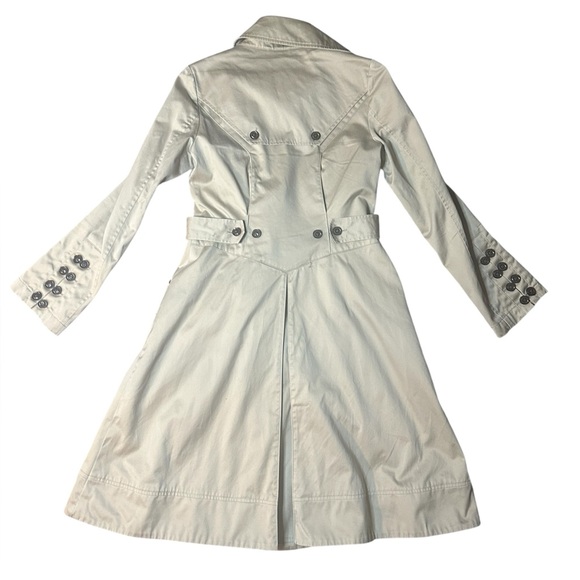 DIANE VON FURSTENBERG BOGART TRENCH COAT DOUBLE BREASTED %100 COTTON Size 6 - Picture 6 of 10